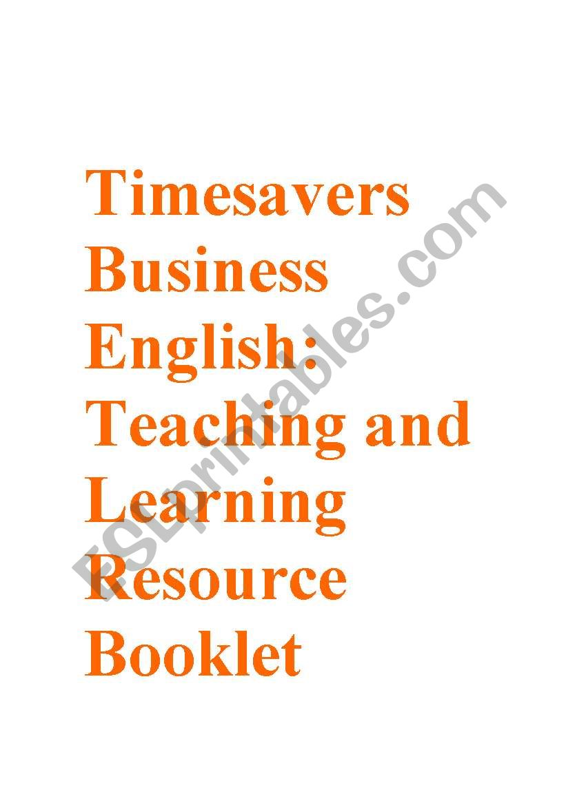 Timesavers Business English Resource Booklet