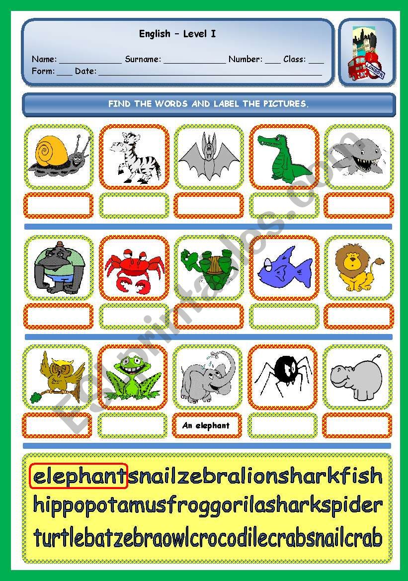 WILD ANIMALS PUZZLE worksheet