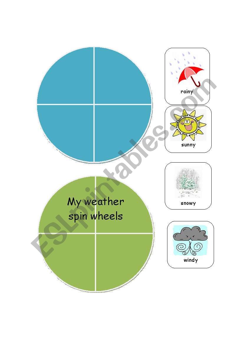 weather spin wheels worksheet