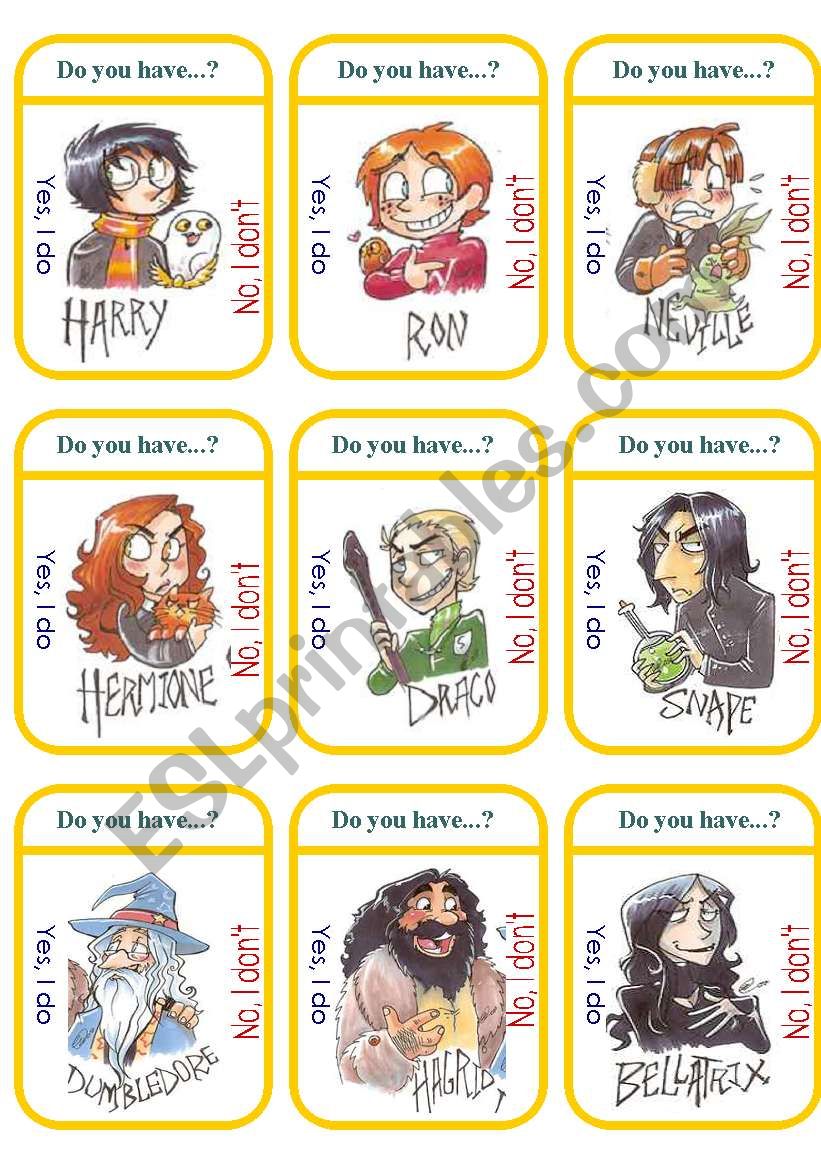 Harry Potter Descriptions Card Games