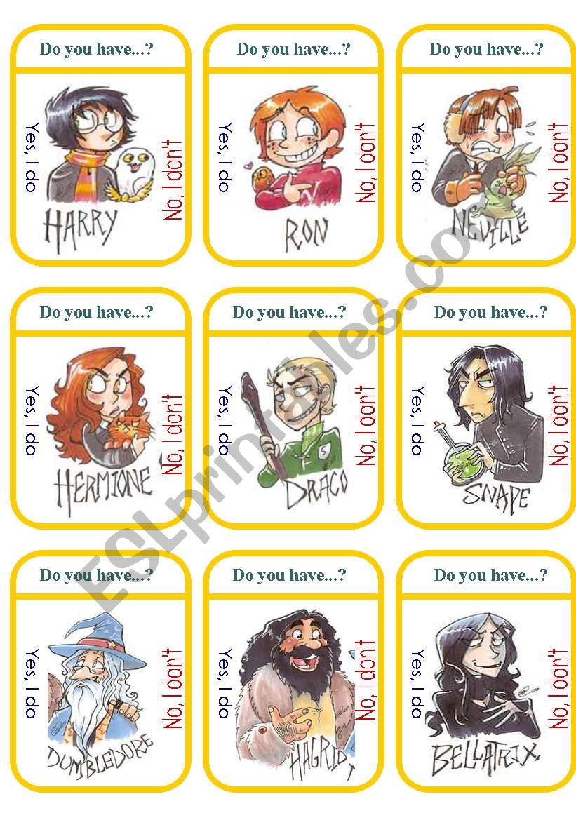Harry Potter Descriptions Card Games