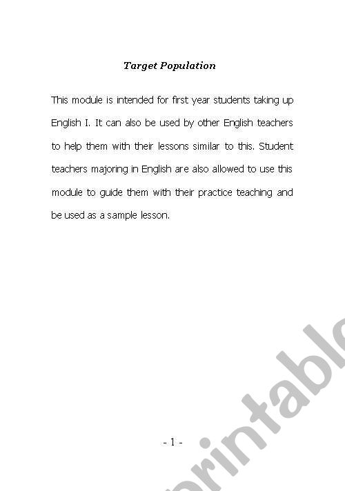 module worksheet