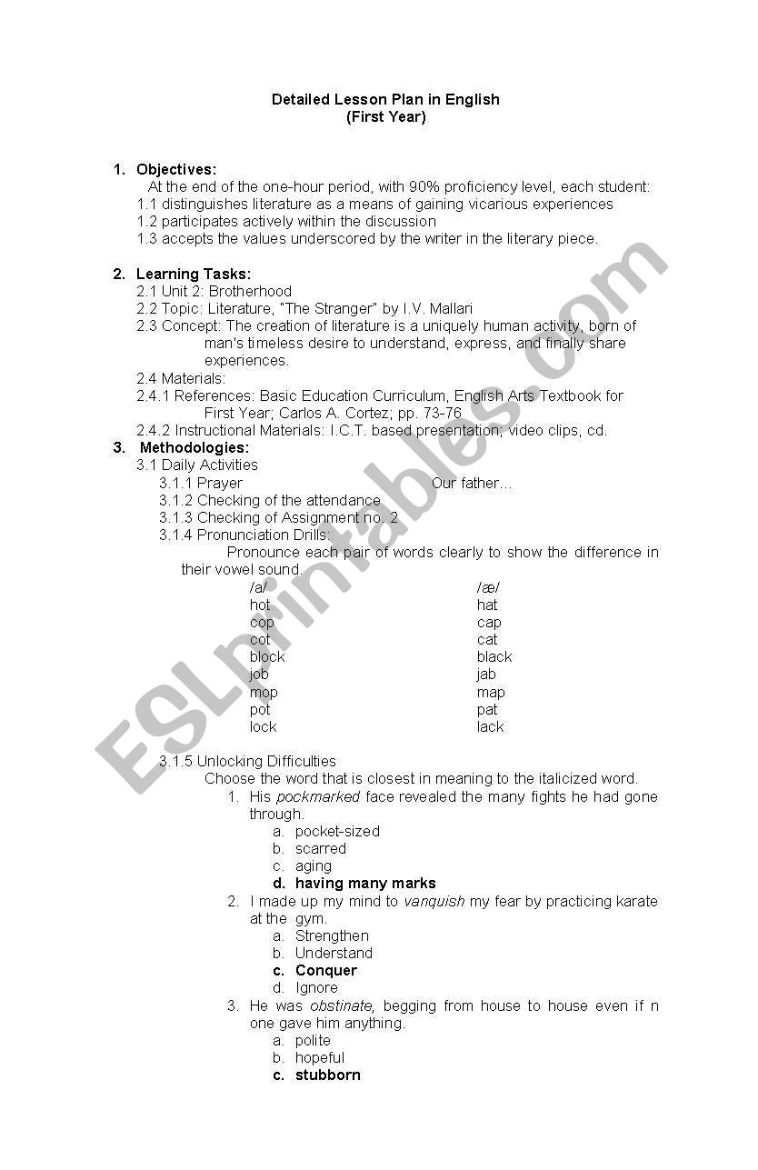lesson plan worksheet