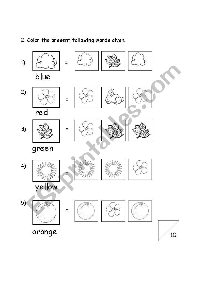 colour the same picture worksheet
