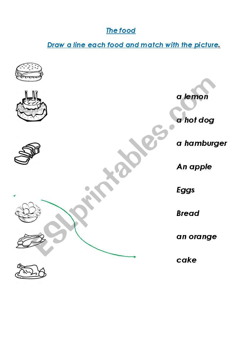 the food  worksheet