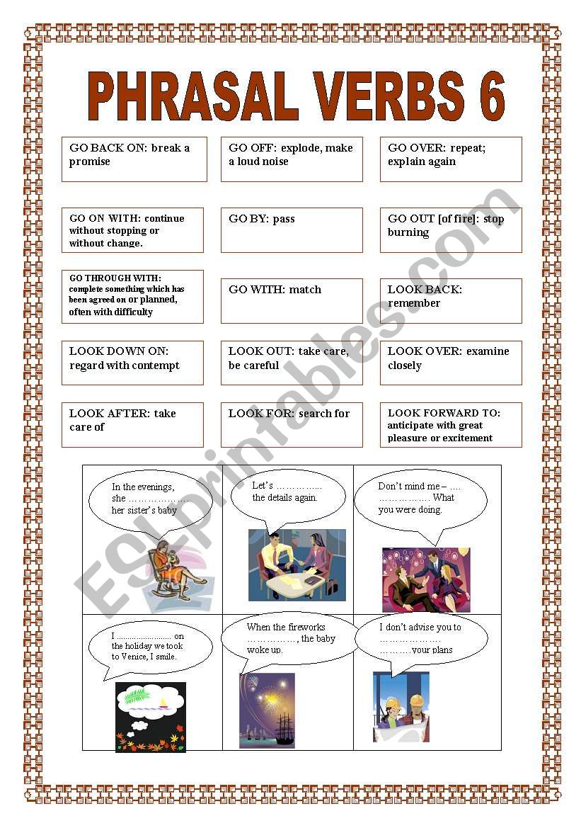 PHRASAL VERBS 6 worksheet