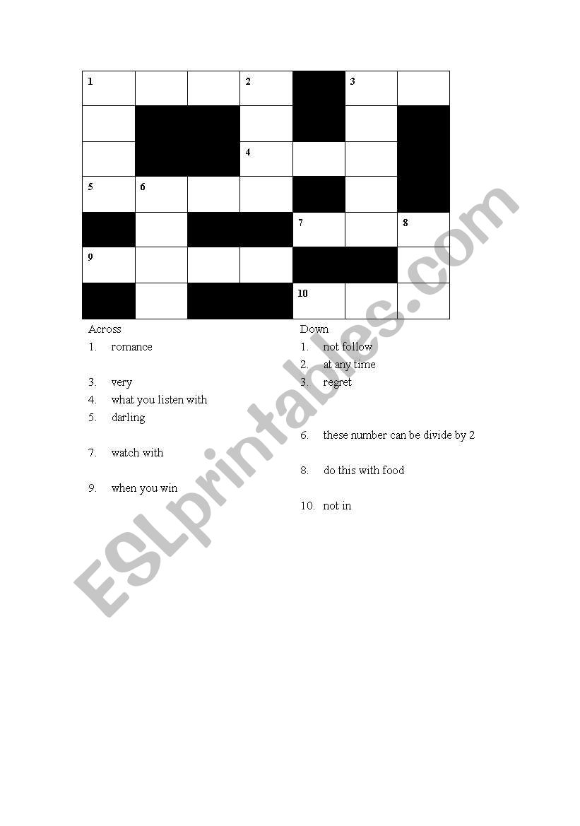 puzzle word worksheet