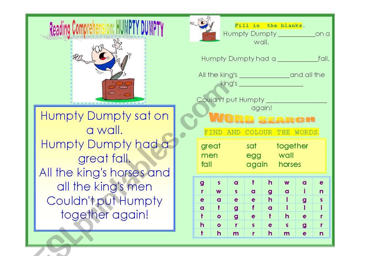 HUMPTY DUMPTY worksheet