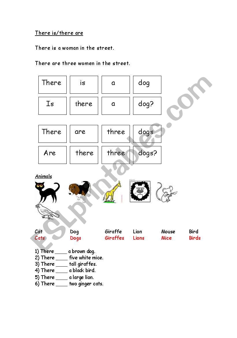 There is/there are worksheet
