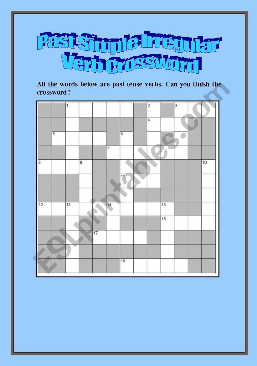 Past Simple Irregular Verb Crosswords