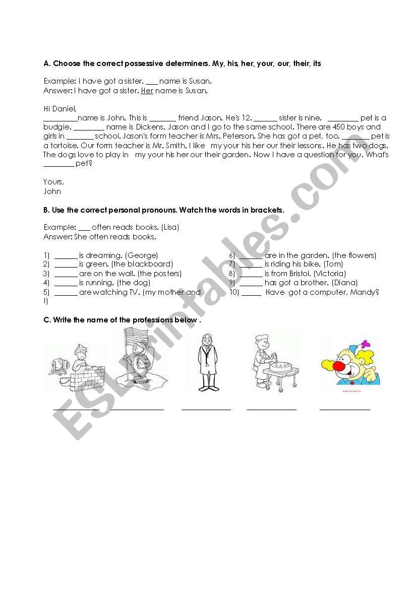 Simple Grammar practice worksheet