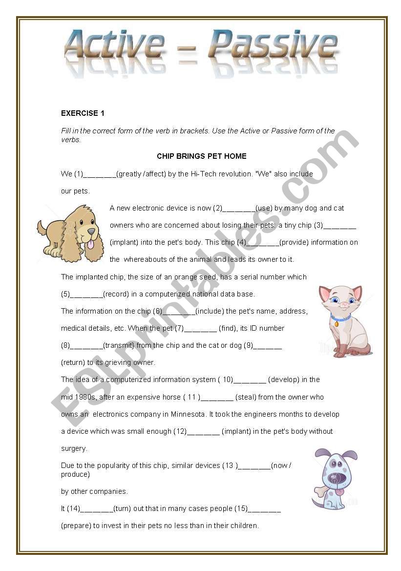 Active and Passive (2 pages) worksheet