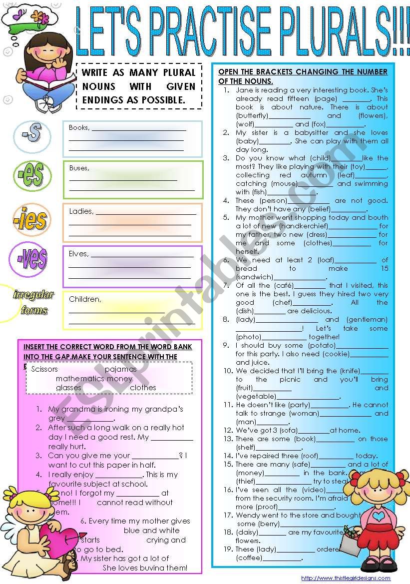 LETS PRACTISE PLURALS! (part 2/2)