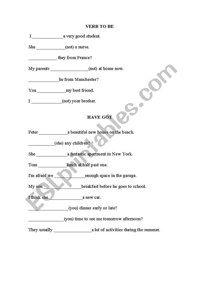 to be, to have, adverbs/adjectives, past/present simple/continuous