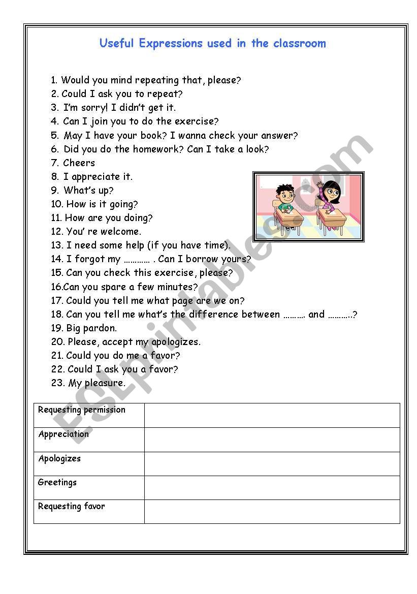 Home stuff worksheet