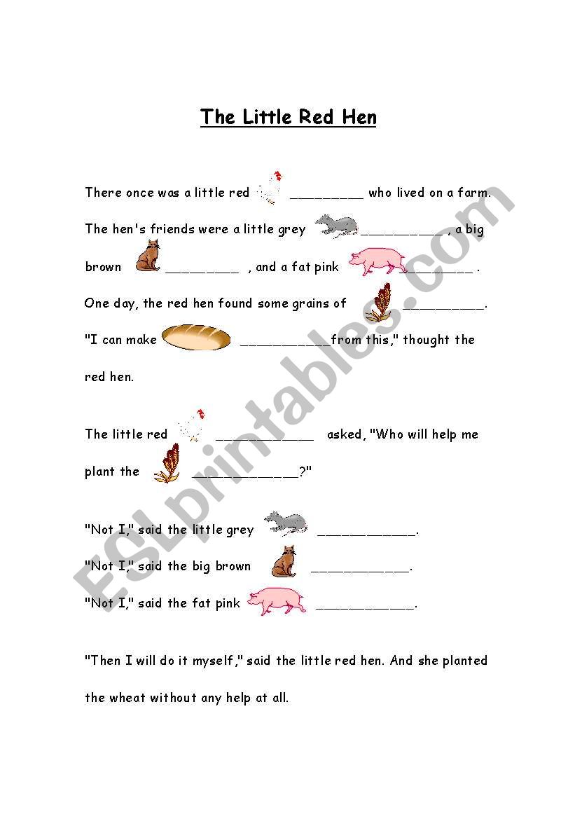 The Little Red Hen worksheet