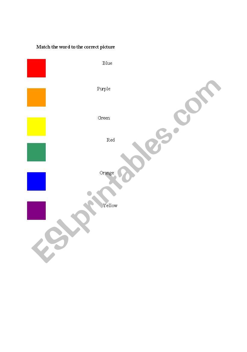 color matching worksheet