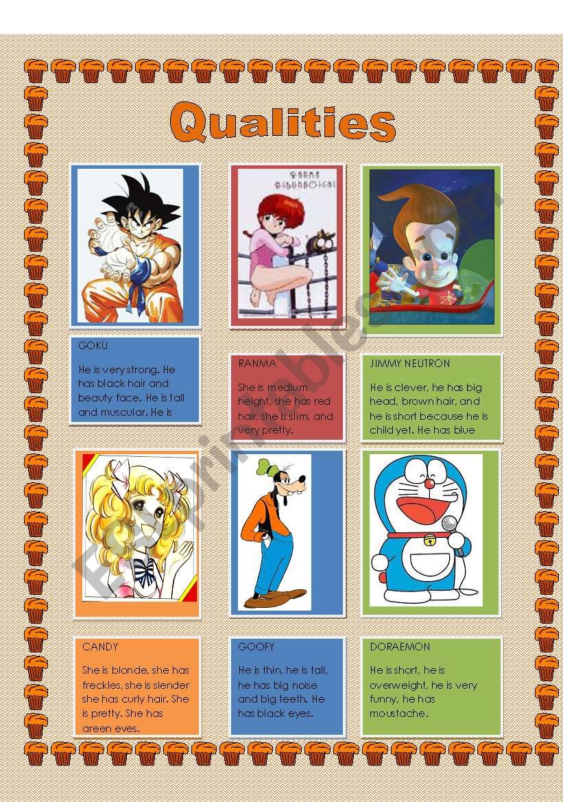 qualities worksheet