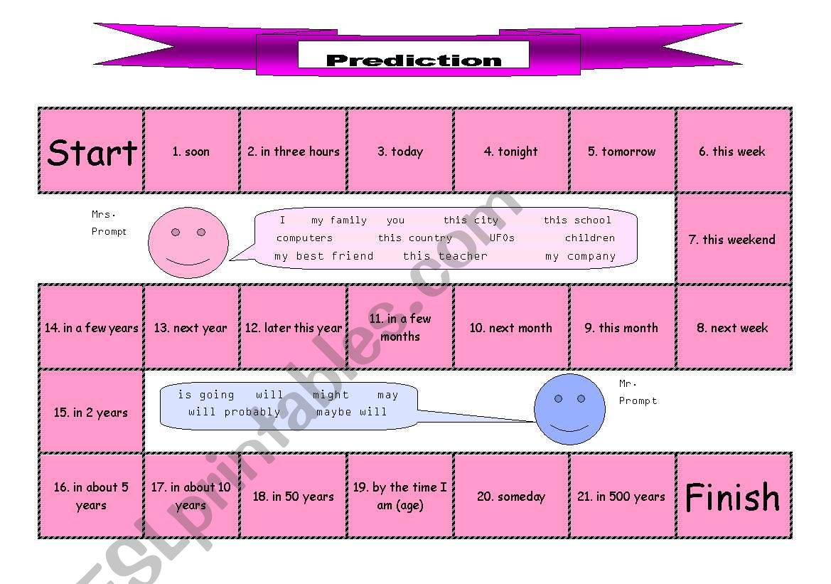 Future tense PREDICTION board game