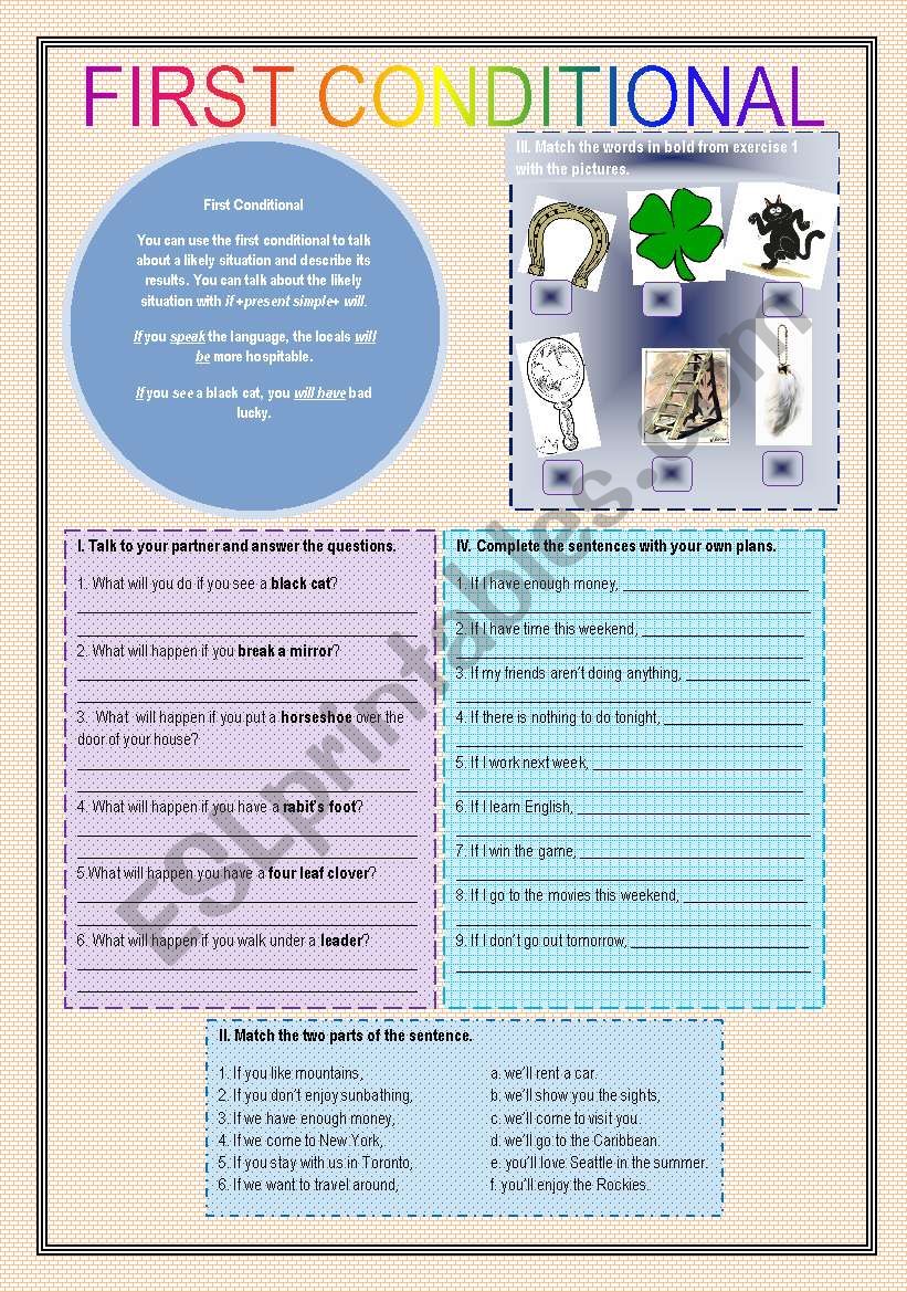 FIRST CONDITIONAL worksheet