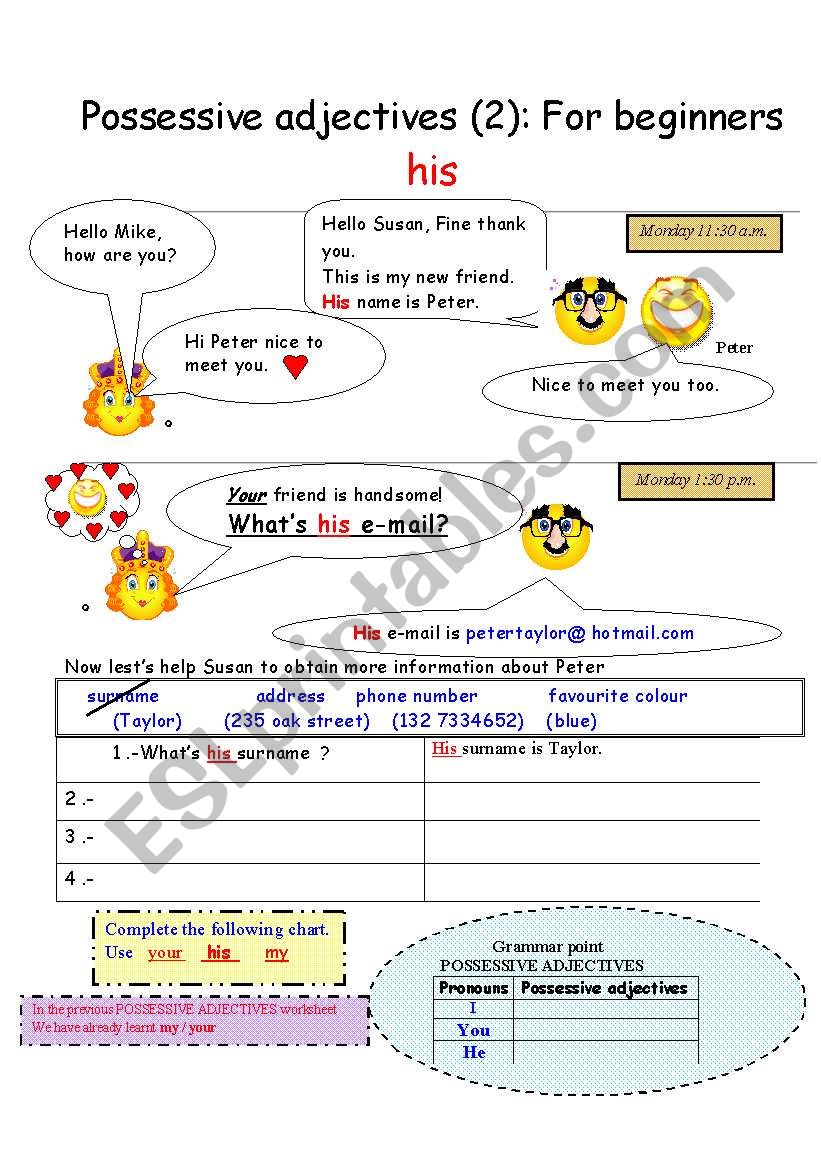 possessive-adjectives-2-for-beginners-esl-worksheet-by-henna300