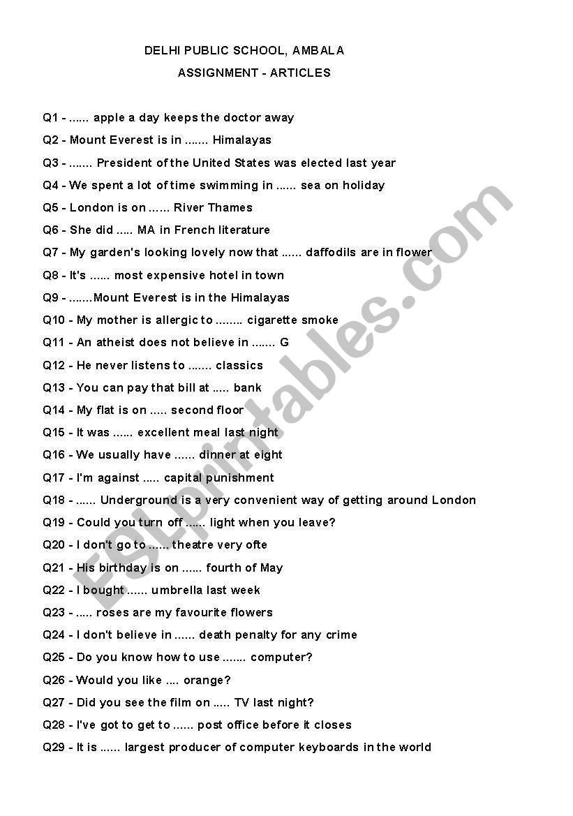 verbs worksheet
