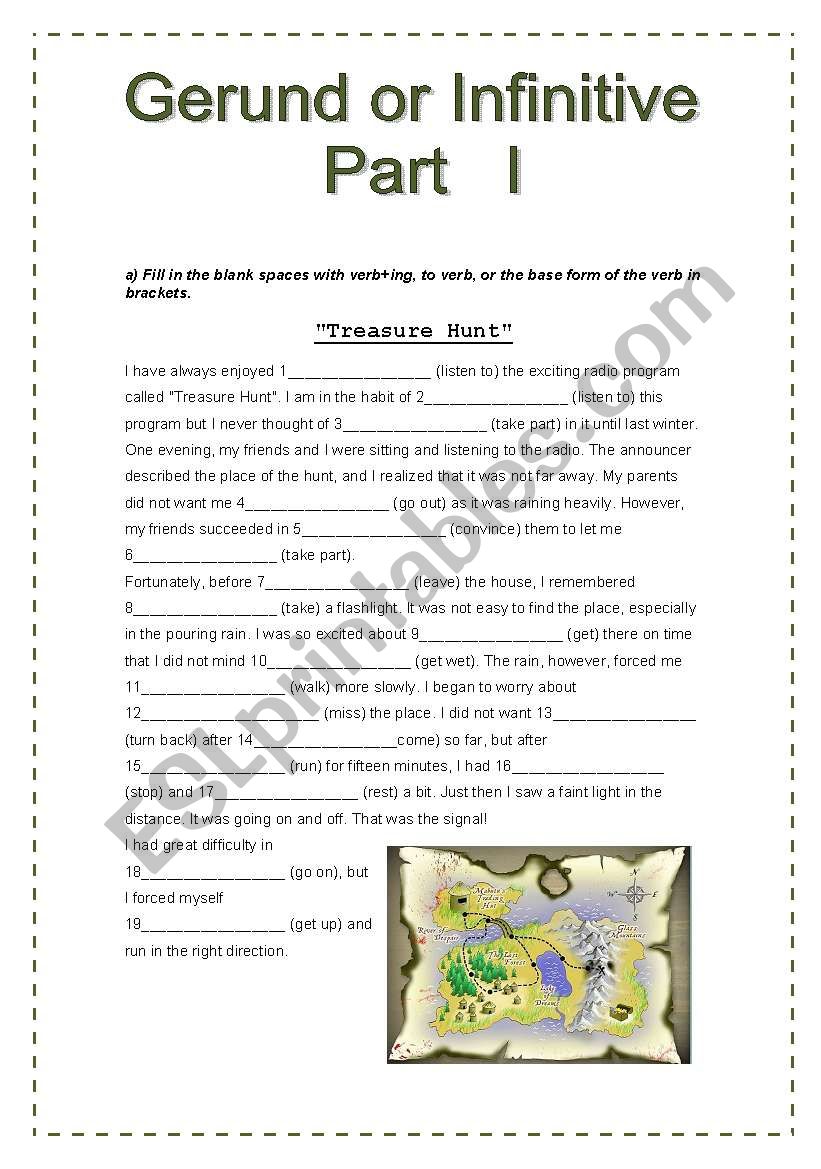 Gerund or Infinitive? Part I worksheet