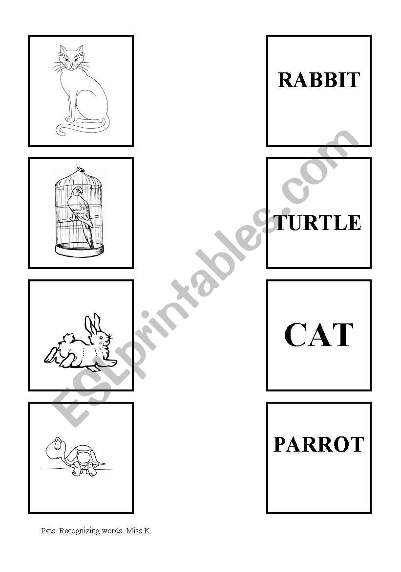 pets-recognizing words-3 worksheet
