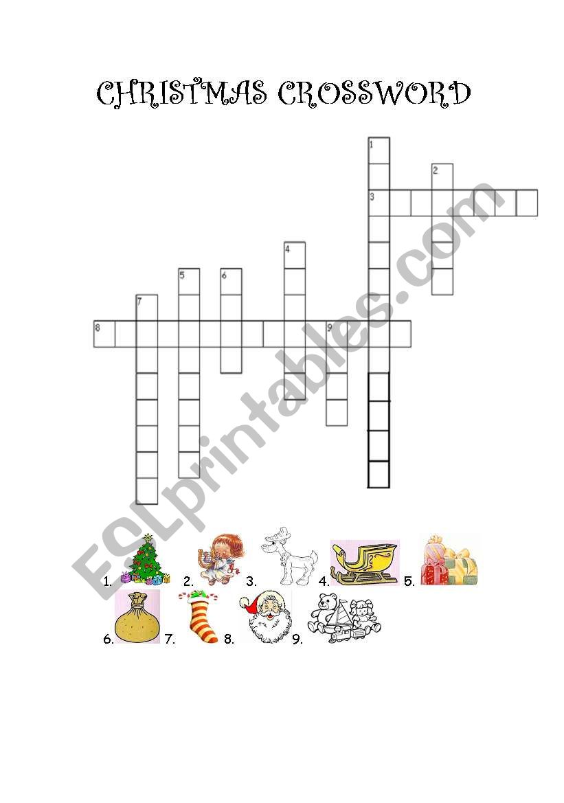 easy christmas crossword worksheet