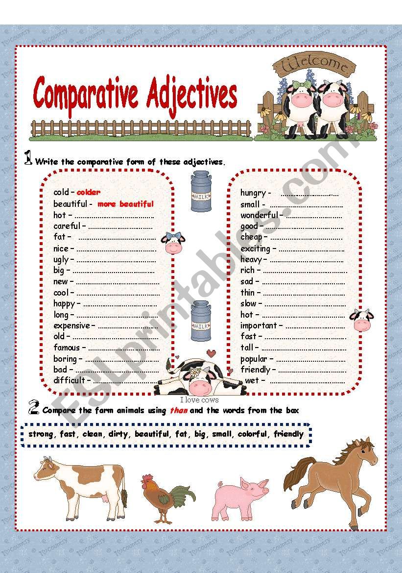 Comparative Adjectives( 2 pages)