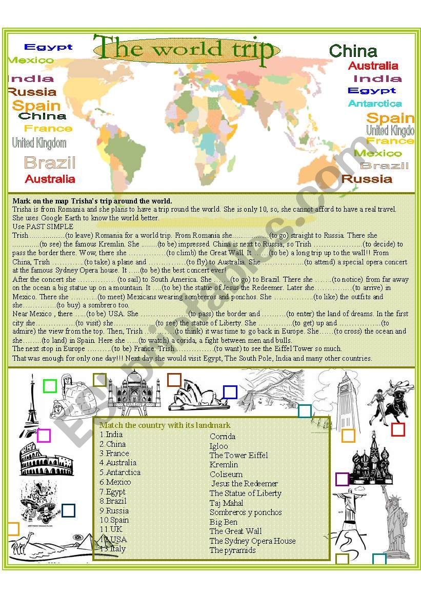 World trip worksheet