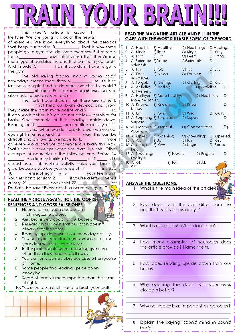 TRAIN YOUR BRAIN! reading comprehension.