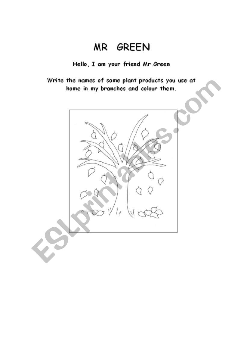 Plant Products worksheet worksheet