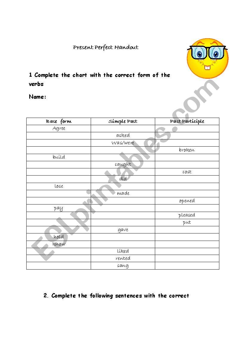 Present Perfect Tense exercise