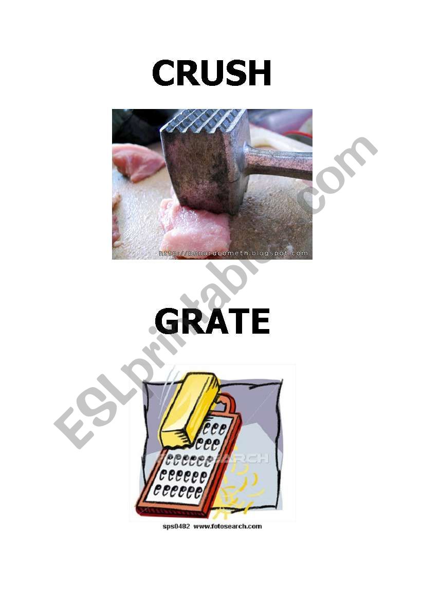 crush grate flashcards worksheet