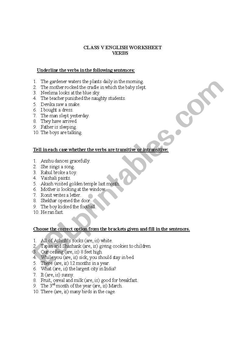 tenses worksheet