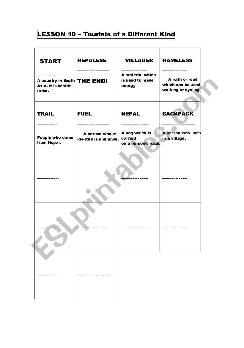 Verbal Dominoes and Template worksheet