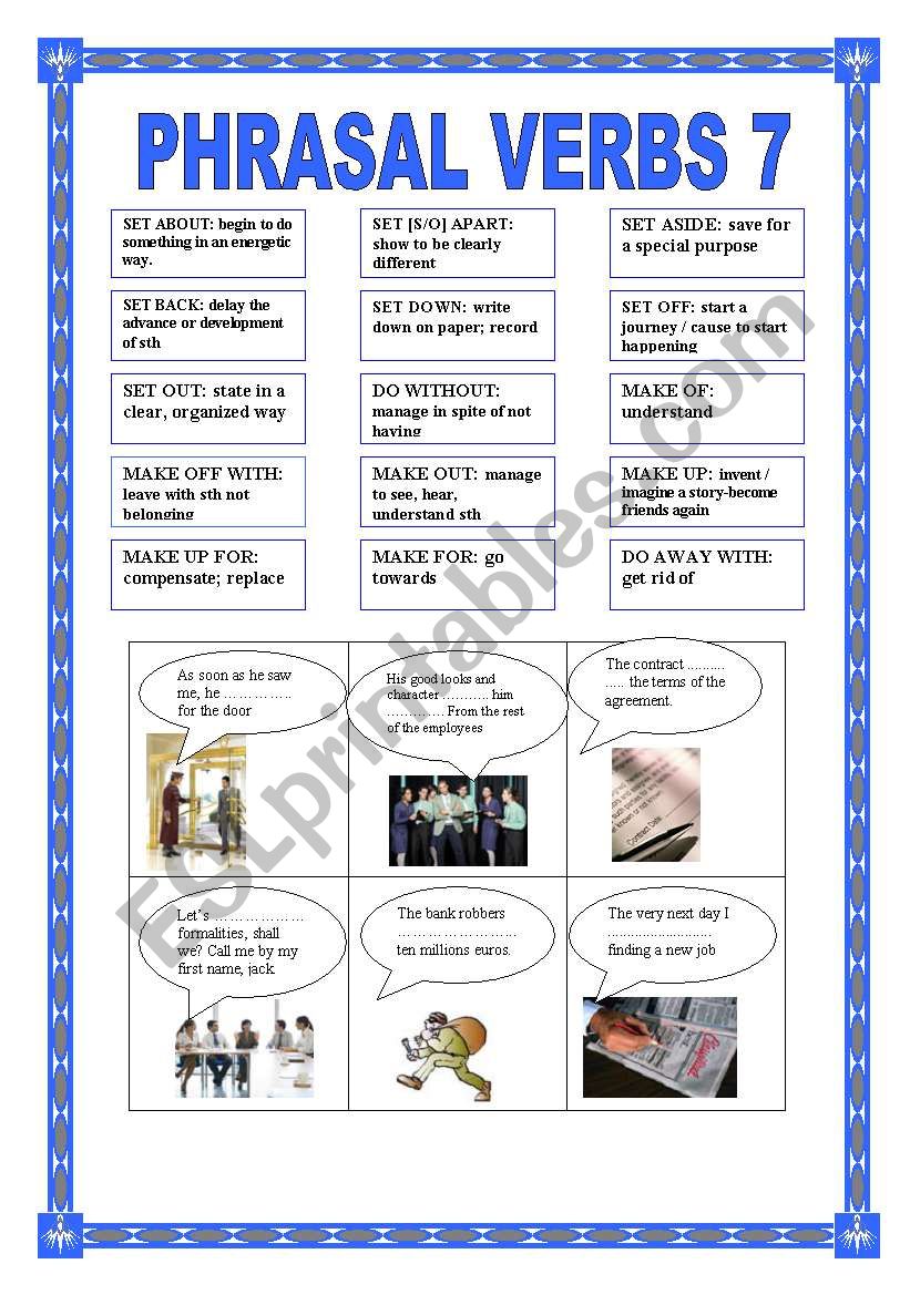 PHRASAL VERBS 7 worksheet