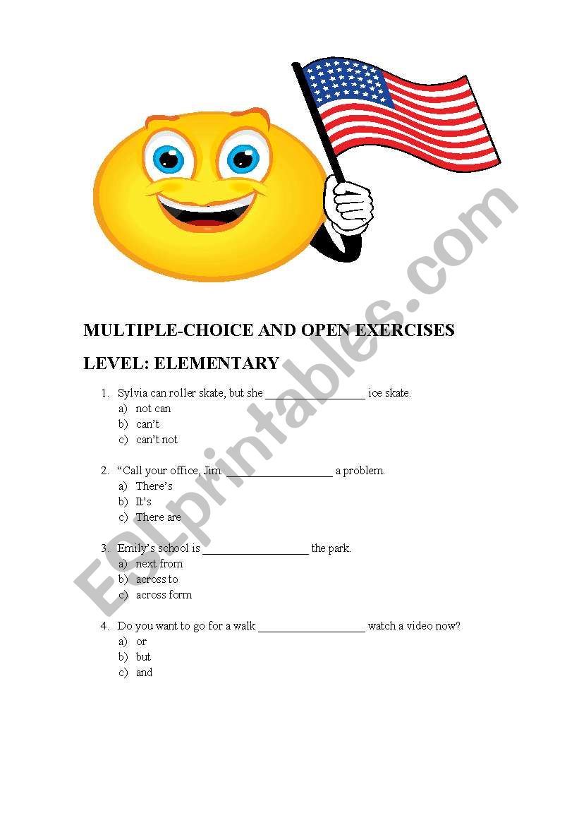 MULTIPLE-CHOICE AND OPEN EXERCISES - ELEMENTARY 
