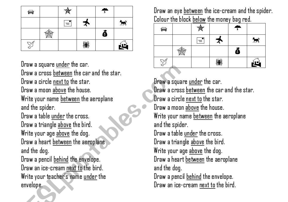 Prepositions worksheet