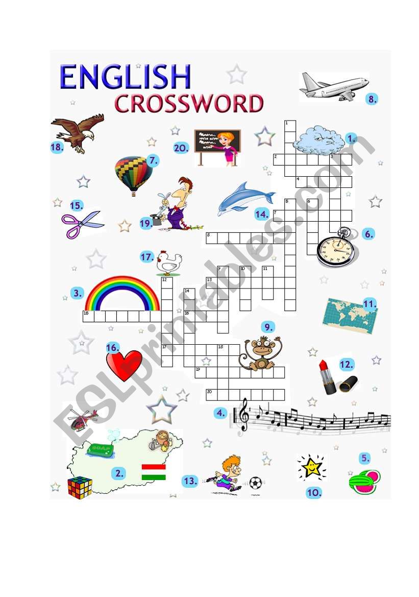 ENGLISH CROSSWORD - Various worksheet