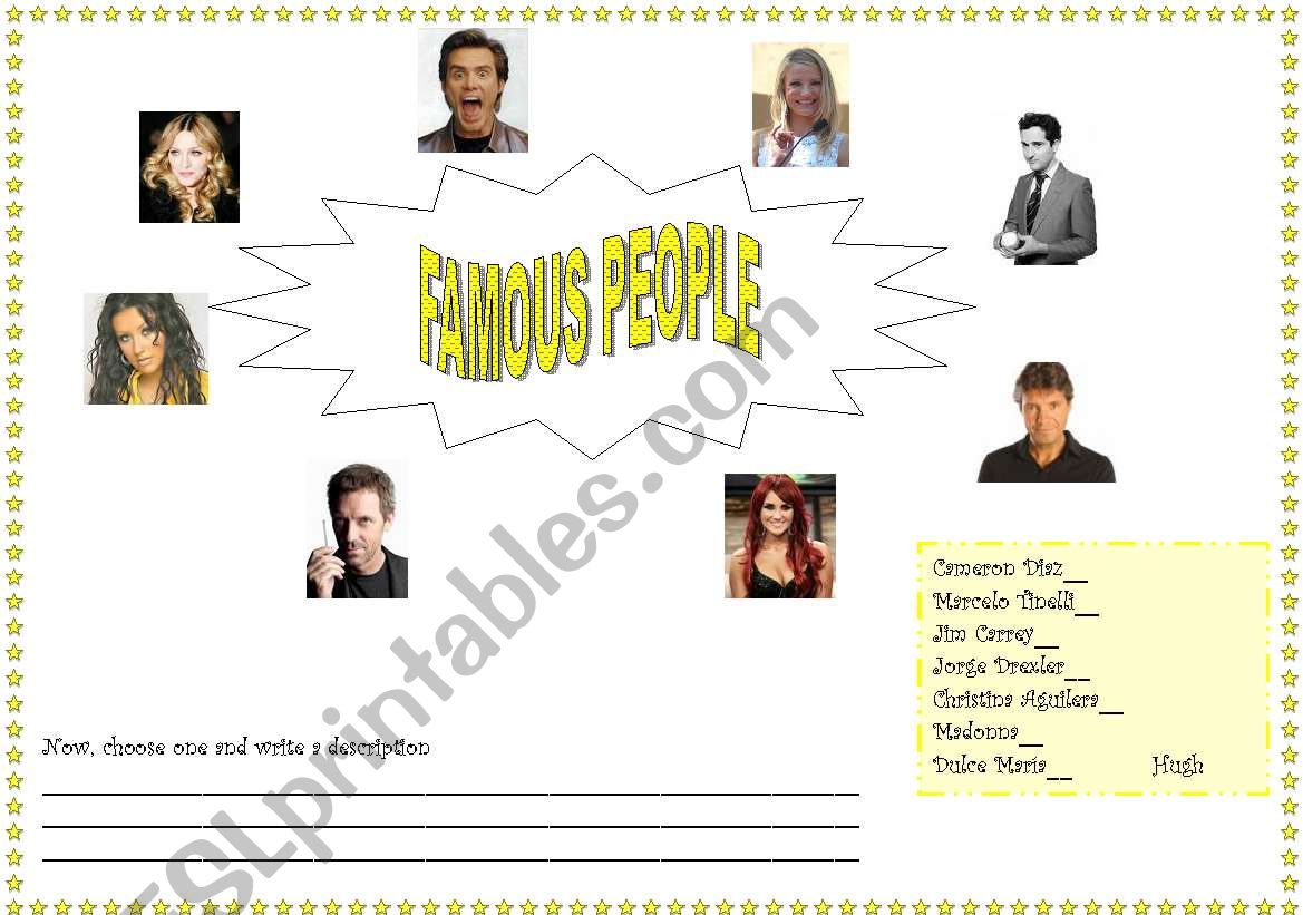 FAMOUS PEOPLE worksheet