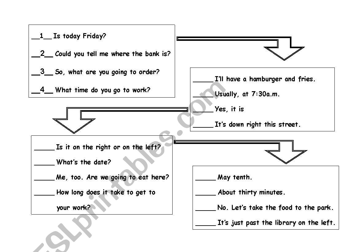 Conversation Matches  worksheet