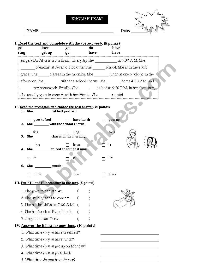 Daily Routine worksheet