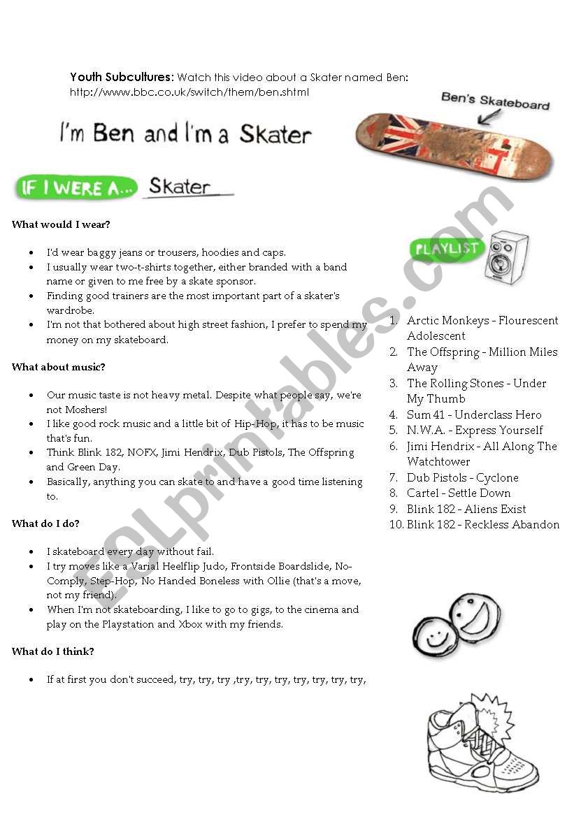 Youth Subcultures: SKATER and PLASTIC!! ((3 pages))