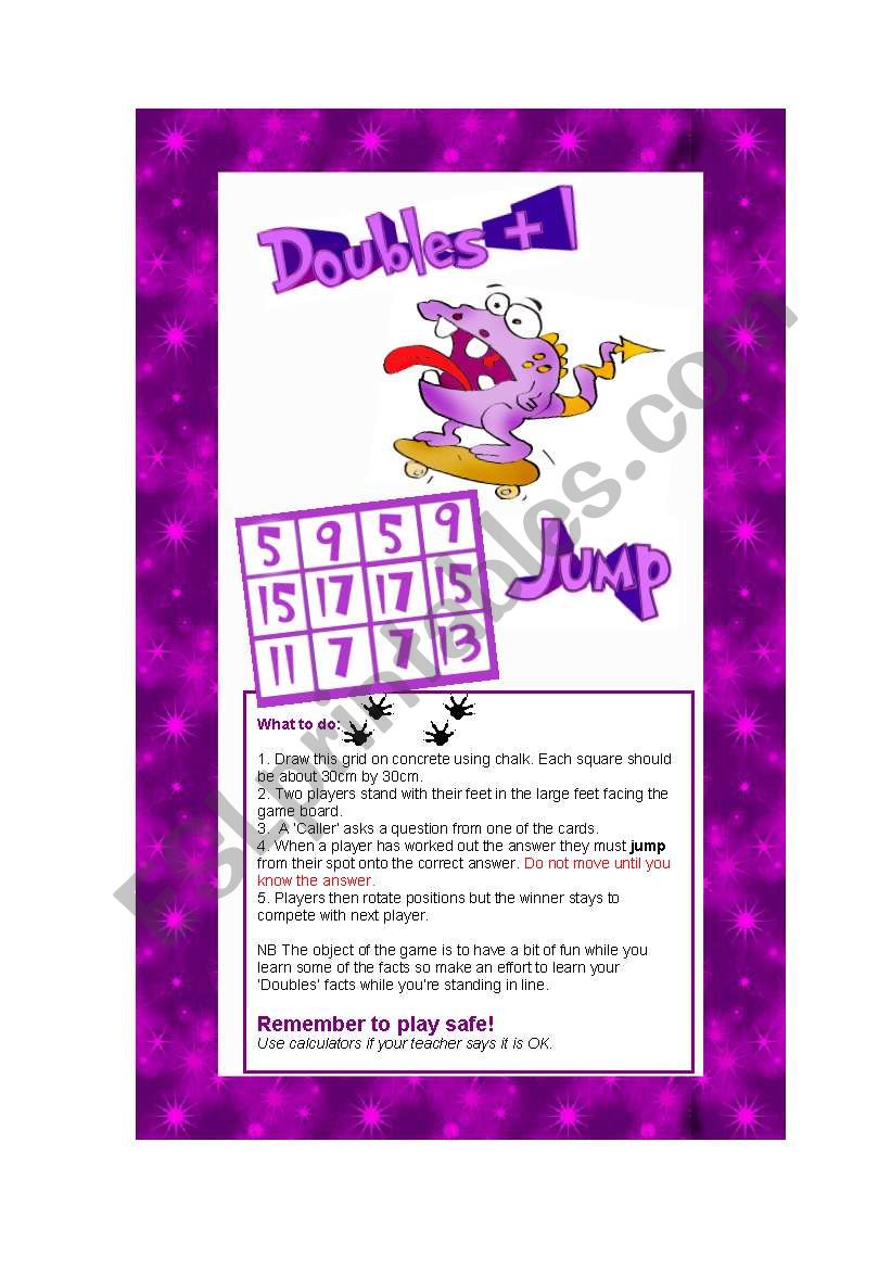 Doubles Game worksheet