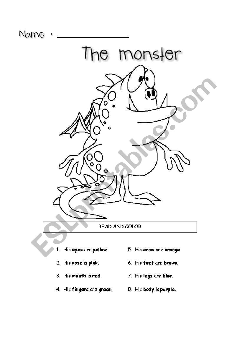 The Monster worksheet