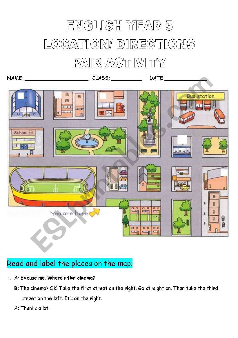 WRITING SKILL ON DIRECTION PLACE