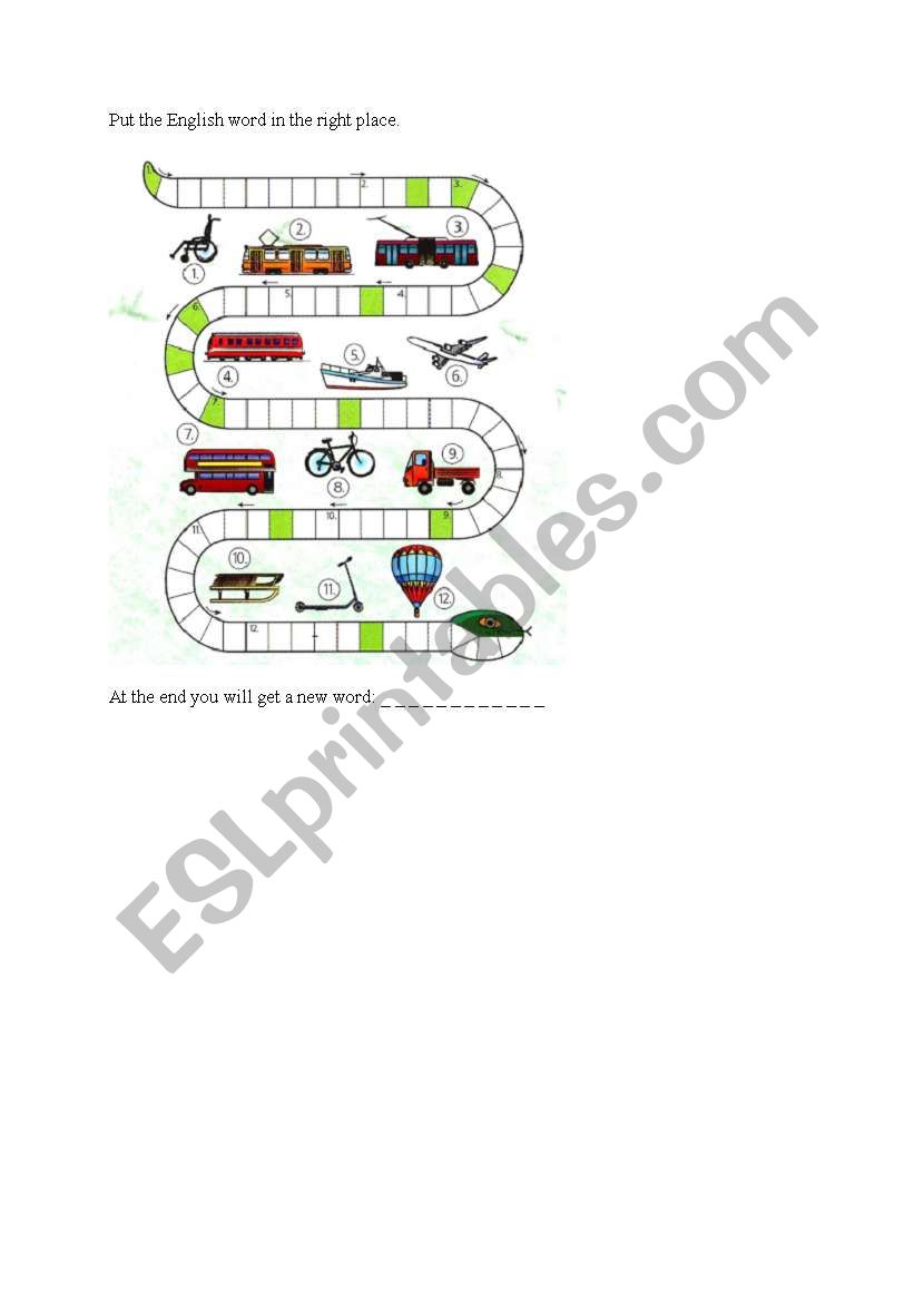 Transport worksheet