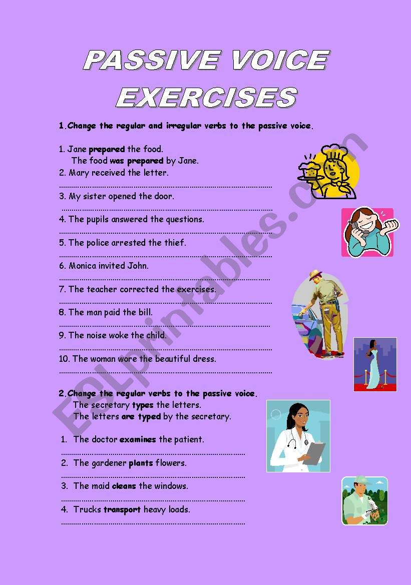 Passive voice - exercises worksheet